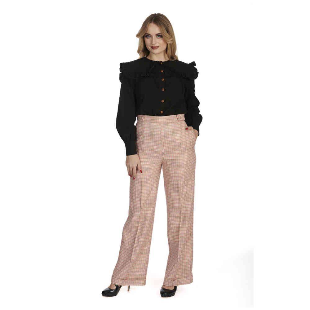 Banned - Ruby Check Wide leg trousers - Pink